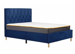 4ft6 Double Loxey Velvet velour Blue fabric bed frame 1